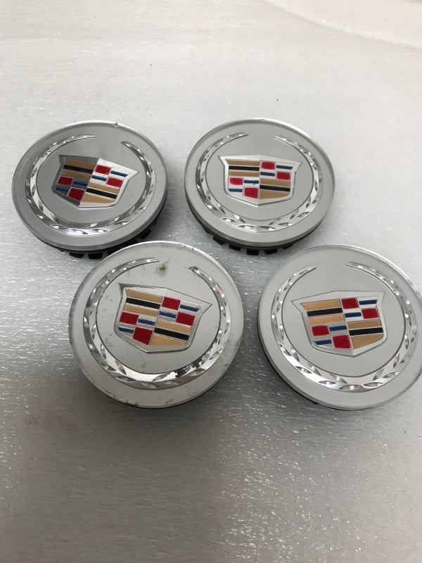 Set Of 4 Cadillac Silver Center Caps 9597375 A882dc86 – Alloy Wheel Service