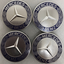 Load image into Gallery viewer, Set of 4 Mercedes 75MM Classic Dark Blue Wheel Center Hub Caps 7128c901