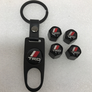 Set of 4 TRD Racing Development Tire Valve Stem Caps With Key 7a2e573b