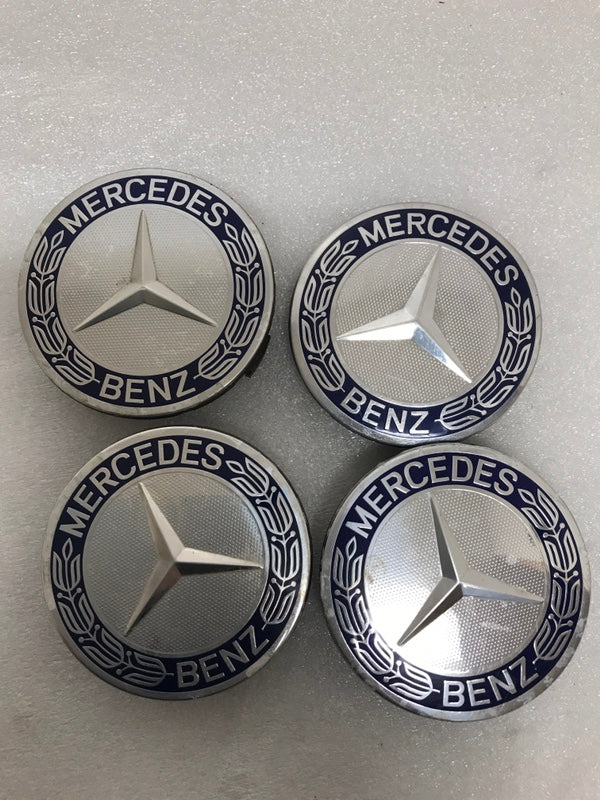 Set of 4 Mercedes 75MM Classic Dark Blue Wheel Center Hub Caps 8fd58d8e