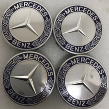 Load image into Gallery viewer, Set of 4 Mercedes 75MM Classic Dark Blue Wheel Center Hub Caps 20eec6f6