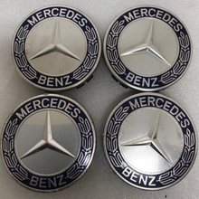 Load image into Gallery viewer, Set of 4 Mercedes 75MM Classic Dark Blue Wheel Center Hub Caps AMG 590fb8dc