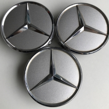 Load image into Gallery viewer, Set of 3 Mercedes-Benz Silver Wheel Hub Center Cap A2204000125 ef53565a
