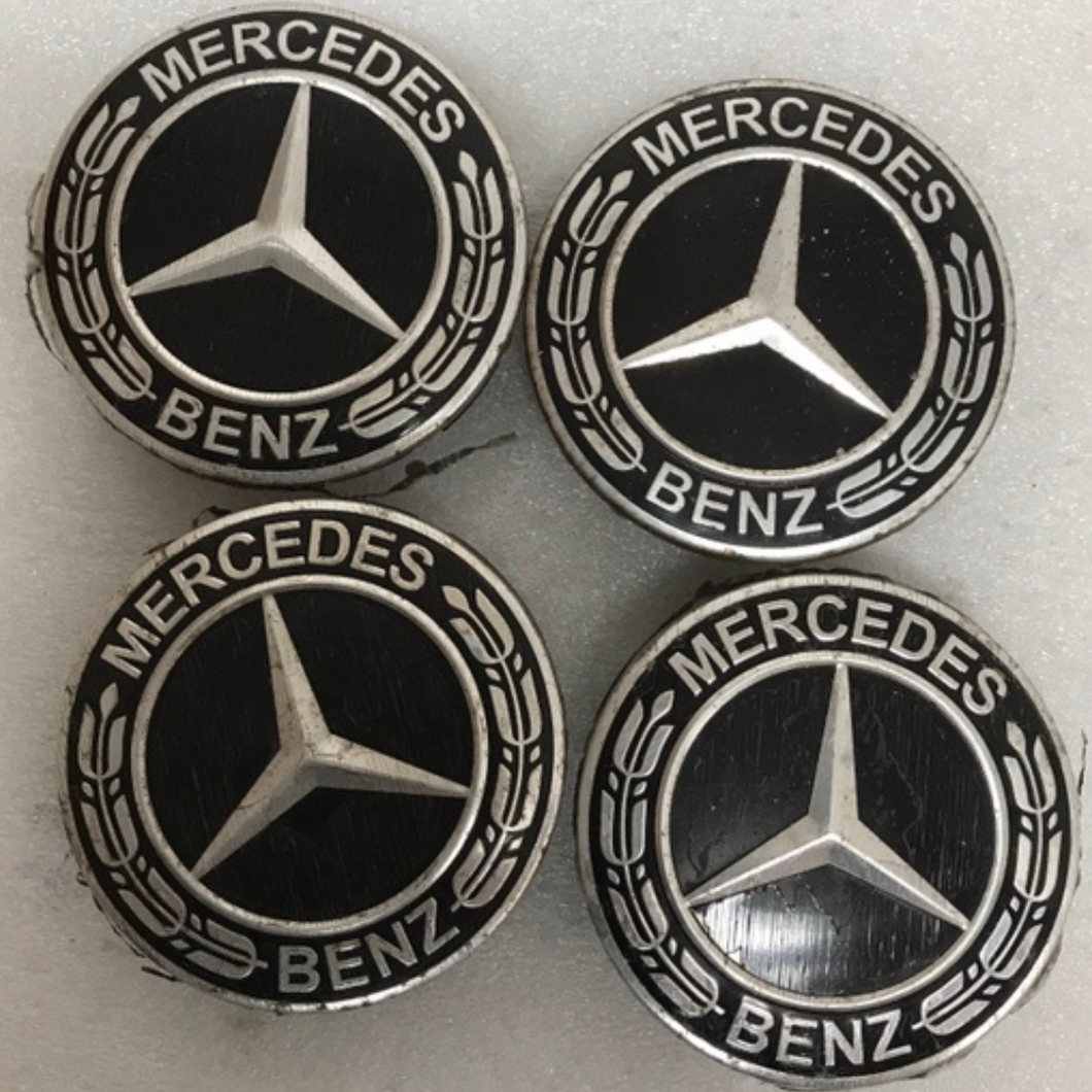 Set of 4 Mercedes-Benz Black Wheel Center Caps 75MM A1714000025 df614877