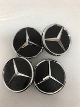 Load image into Gallery viewer, 4x for Mercedes-Benz Matte Black Wheel Center Hub Caps Emblem Hubcaps Set 75mm