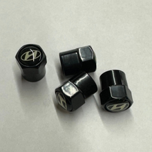 Load image into Gallery viewer, Set of 4 Hyundai Black Wheel Stem Air Valve Caps 8d190d81