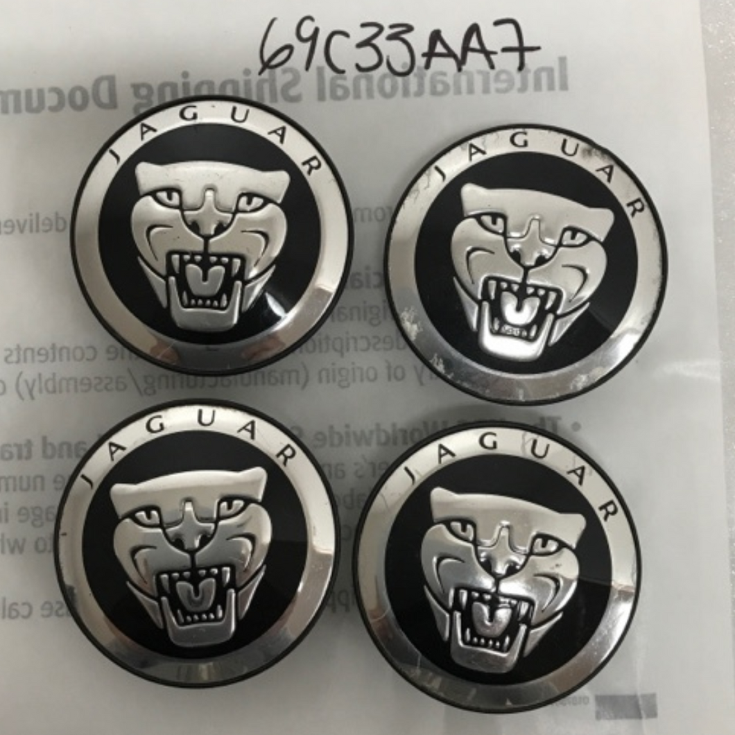 Set of 4 Jaguar Black 59mm Center Cap Cover 8W93-1A096-AB 69c33aa7