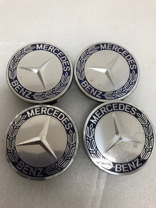 4PC Mercedes 75MM Classic Dark Blue Wheel Center Hub Caps AMG Wreath 6c77f5f5