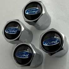 Load image into Gallery viewer, Set of 4 Universal Ford Silver  Wheel Stem Air Valve Caps ab476cfa