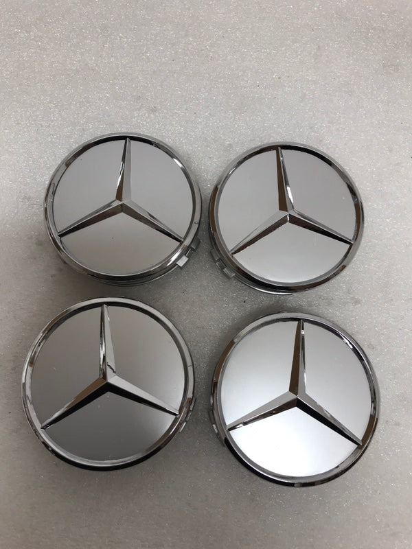 4x for Mercedes-Benz Silver Wheel Center Hub Caps Emblem Hubcaps Set 75mm