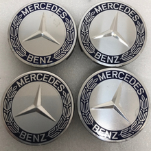 Load image into Gallery viewer, Set of 4 Mercedes 75MM Classic Dark Blue Wheel Center Hub Caps 26c59534