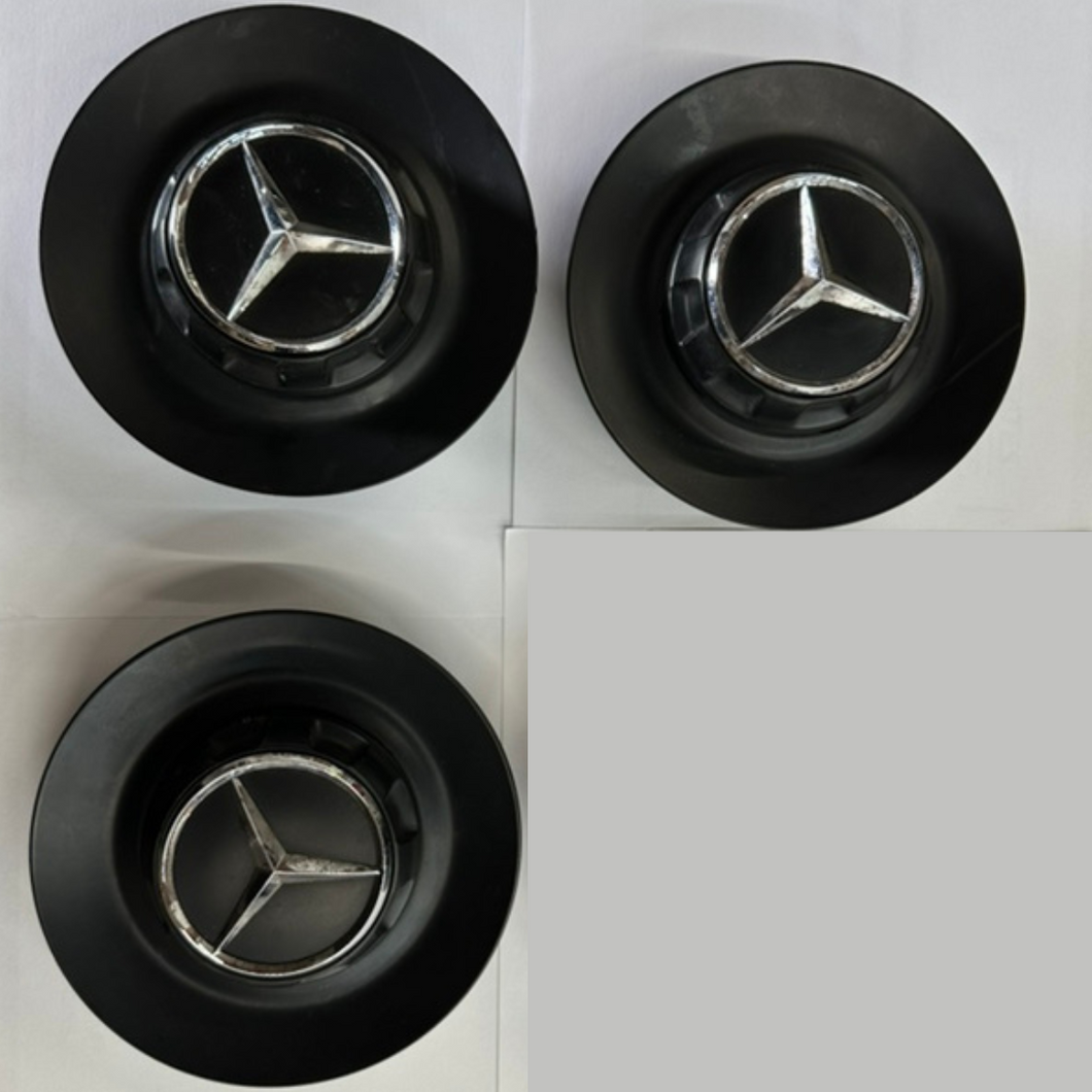 Set of 3 Mercedes Benz OEM Genuine Black Wheel Center Caps 41070b83