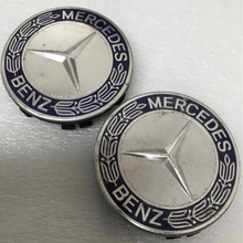 Load image into Gallery viewer, SET OF 2 SILVER Mercedes-Benz Center Caps 75 mm A1714000125 11d7ba9f