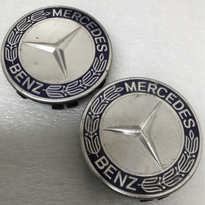 SET OF 2 SILVER Mercedes-Benz Center Caps 75 mm A1714000125 11d7ba9f