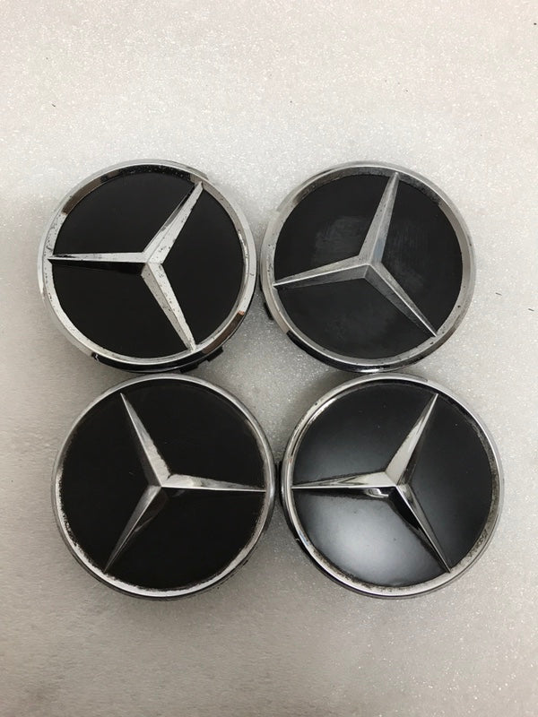 4x for Mercedes-Benz Matte Black Wheel Center Hub Caps 75mm a026bf70