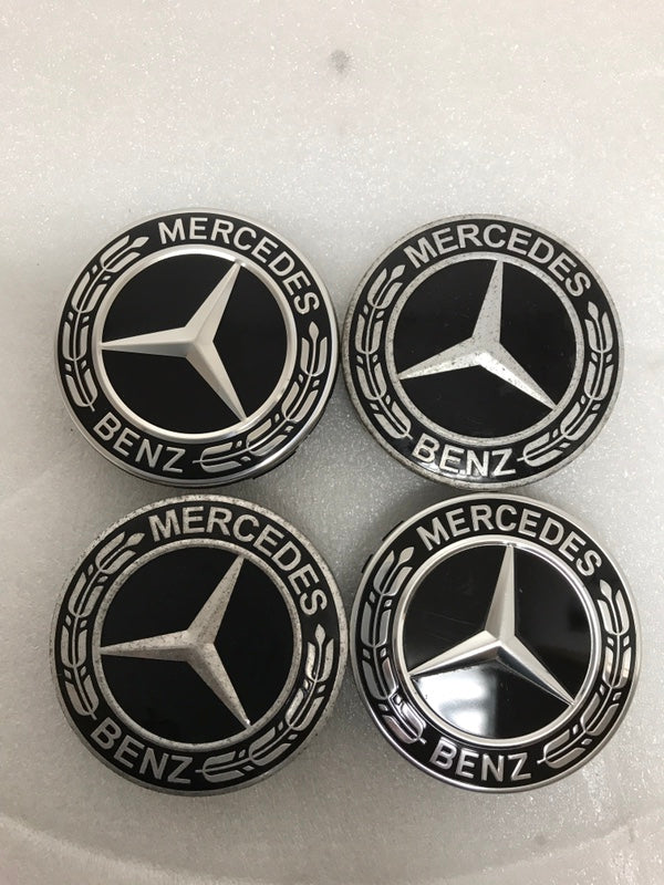 Set of 4 Mercedes-Benz Black Wheel Center Caps 75MM A 171 400 00 25