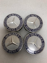 Load image into Gallery viewer, Set of 4 Mercedes 75MM Classic Dark Blue Wheel Center Hub Caps fffa699d