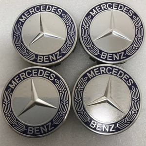 Set of 4 Mercedes 75MM Classic Dark Blue Wheel Center Hub Caps 6edcc8de