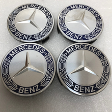 Load image into Gallery viewer, Set of 4 Mercedes 75MM Classic Dark Blue Wheel Center Hub Caps d928c63a