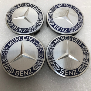 Set of 4 Mercedes 75MM Classic Dark Blue Wheel Center Hub Caps d928c63a