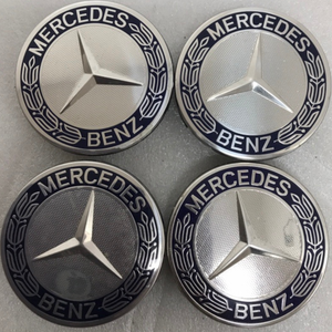 Set of 4 Mercedes 75MM Classic Dark Blue Wheel Center Hub Caps 69a8960d