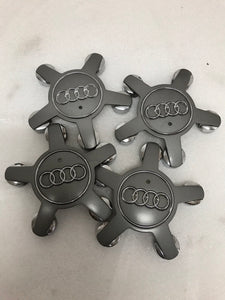 4 WHEELS CENTER HUB CAPS AUDI SILVER SPYDER 135 MM - 4F0601165N