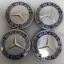 Load image into Gallery viewer, Set of 4 Mercedes 75MM Classic Dark Blue Wheel Center Hub Caps AMG aeb5c85c