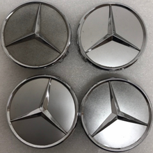 Load image into Gallery viewer, Set of 4 Mercedes-Benz Silver Wheel Center Hub Caps 75mm f90b09fb