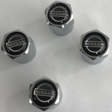 Load image into Gallery viewer, Set of 4 Universal Nissan Silver Wheel Stem Air Valve Caps d72ac3e6