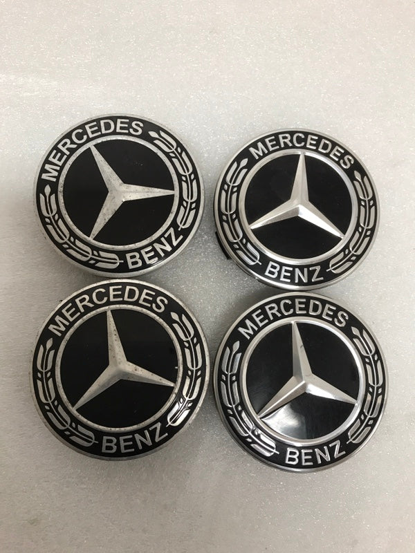 Set of 4 Mercedes-Benz Black Wheel Center Caps 75MM A 171 400 00 25