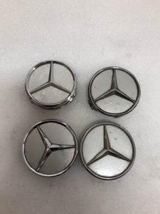 Set of 4 Mercedes-Benz Silver Wheel Center Hub Caps 75mm ac81056c