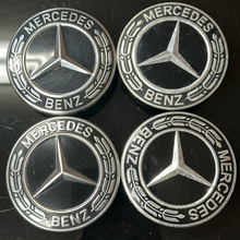 Load image into Gallery viewer, Set of 4 Mercedes-Benz Black Wheel Center Cap 75MM A1714000025 2a1c0ea7