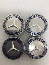 Load image into Gallery viewer, Set of 4 Mercedes 75MM Classic Dark Blue Wheel Center Hub Caps AMG 60d4c4fe