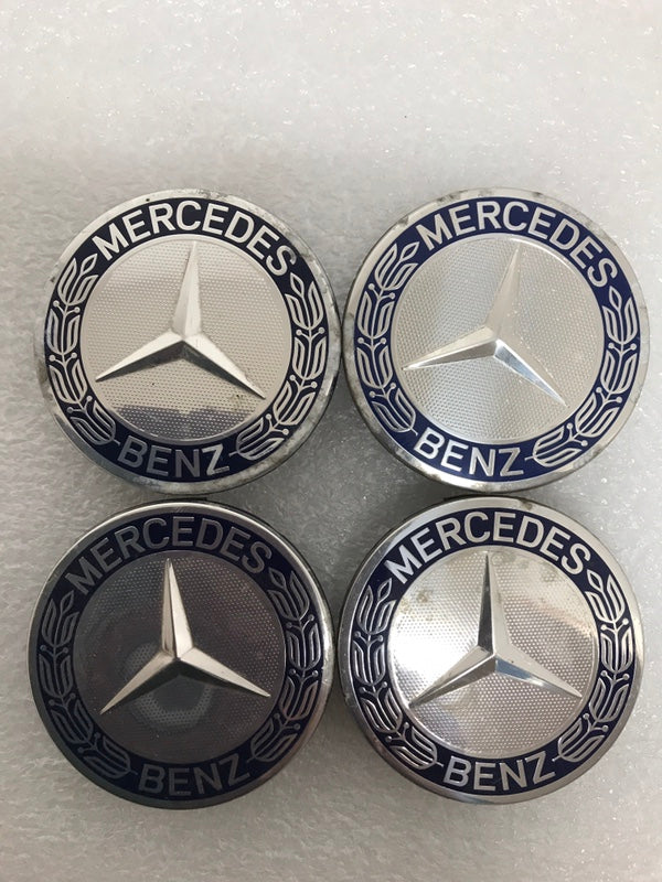 Set of 4 Mercedes 75MM Classic Dark Blue Wheel Center Hub Caps AMG 60d4c4fe