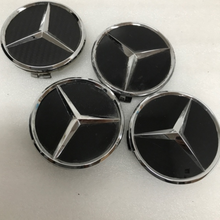 Load image into Gallery viewer, SET OF 4 BLACK Mercedes Benz Center Caps 2204000125 46578b16