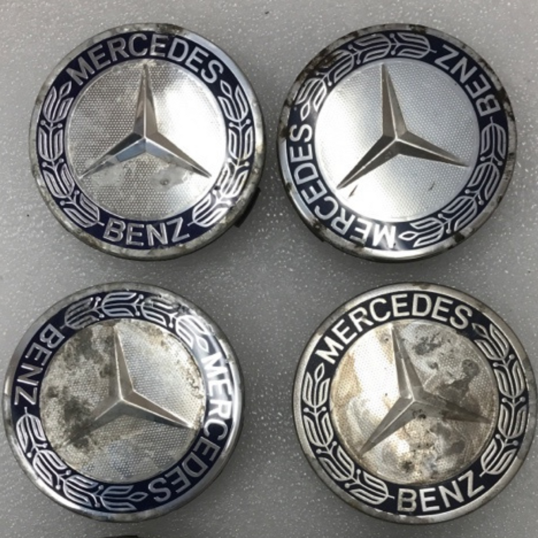 Set of 4 75mm Mercedes Benz Center Hub Caps Emblem Logo Dark Blue 5c9224c5