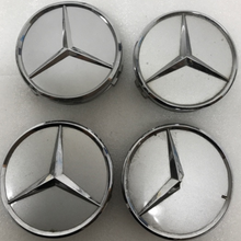 Load image into Gallery viewer, Set of 4 Mercedes-Benz Silver Wheel Center Hub Caps 75mm f139447b