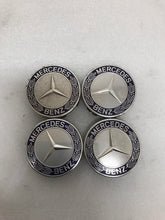 Load image into Gallery viewer, Set of 4 Mercedes Classic Dark Blue Wheel Center Hub Caps AMG Wreath d05a5b14