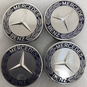 Set of 4 Mercedes 75MM Classic Dark Blue Wheel Center Hub Caps be83375a