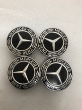 Load image into Gallery viewer, Set of 4 Mercedes-Benz Black Wheel Center Caps 75MM A2224002200 77636c38