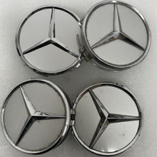 Load image into Gallery viewer, Set of 4 Mercedes-Benz Silver Wheel Center Hub Caps 75mm 89652592