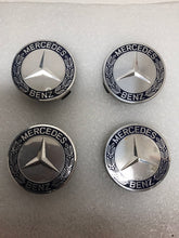 Load image into Gallery viewer, Set of 4 Mercedes 75MM Classic Dark Blue Wheel Center Caps AMG Wreath 2062f475