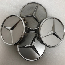 Load image into Gallery viewer, Set of 4 Mercedes-Benz Silver Wheel Center Hub Caps 75mm f90b09fb