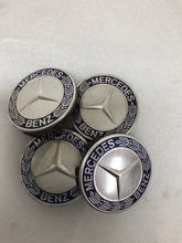 Load image into Gallery viewer, 4PC Mercedes 75MM Classic Dark Blue Wheel Center Hub Caps AMG Wreath c205a572