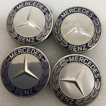 Load image into Gallery viewer, Set of 4 Mercedes 75MM Classic Dark Blue Wheel Center Caps AMG Wreath 46259a2e