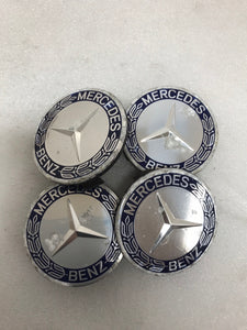 4PC Mercedes 75MM Classic Dark Blue Wheel Center Hub Caps AMG Wreath 0e69b2d7
