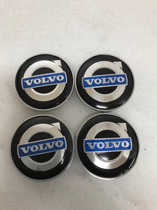 Set of 4 GENUINE OEM Volvo 30666913 Iron Mark Alloy Wheel Center Cap Black