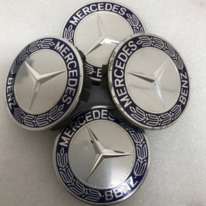 Set of 4 Mercedes 75MM Classic Dark Blue Wheel Center Hub Caps 283e14d2