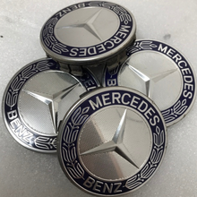 Load image into Gallery viewer, Set of 4 Mercedes 75MM Classic Dark Blue Wheel Center Hub Caps 4222aa6e