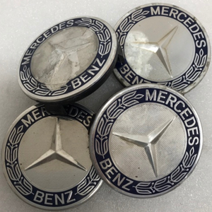 Set of 4 Mercedes 75MM Classic Dark Blue Wheel Center Hub Caps AMG b43ee814